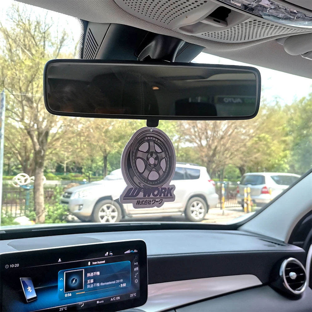 Sexy Girl JDM Car Air Freshener Hanging Rearview Mirror Perfume Flavor Turbo Brake Disc Modified Culture Solid Paper Accessories