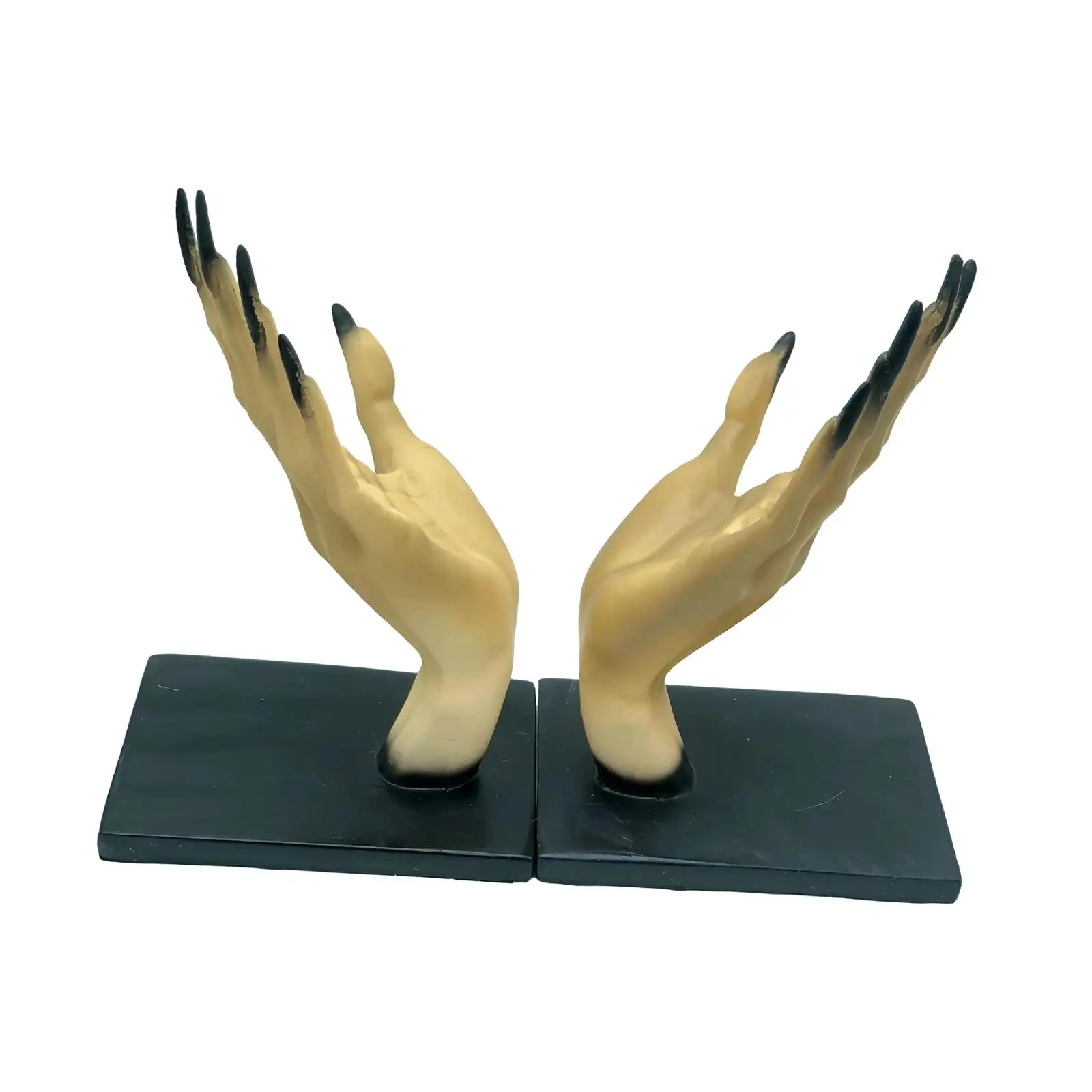 Black Witch Hand Bookends Halloween Decoration Resin Book Support for Bookshelf Creative Home Office Study Room Decor