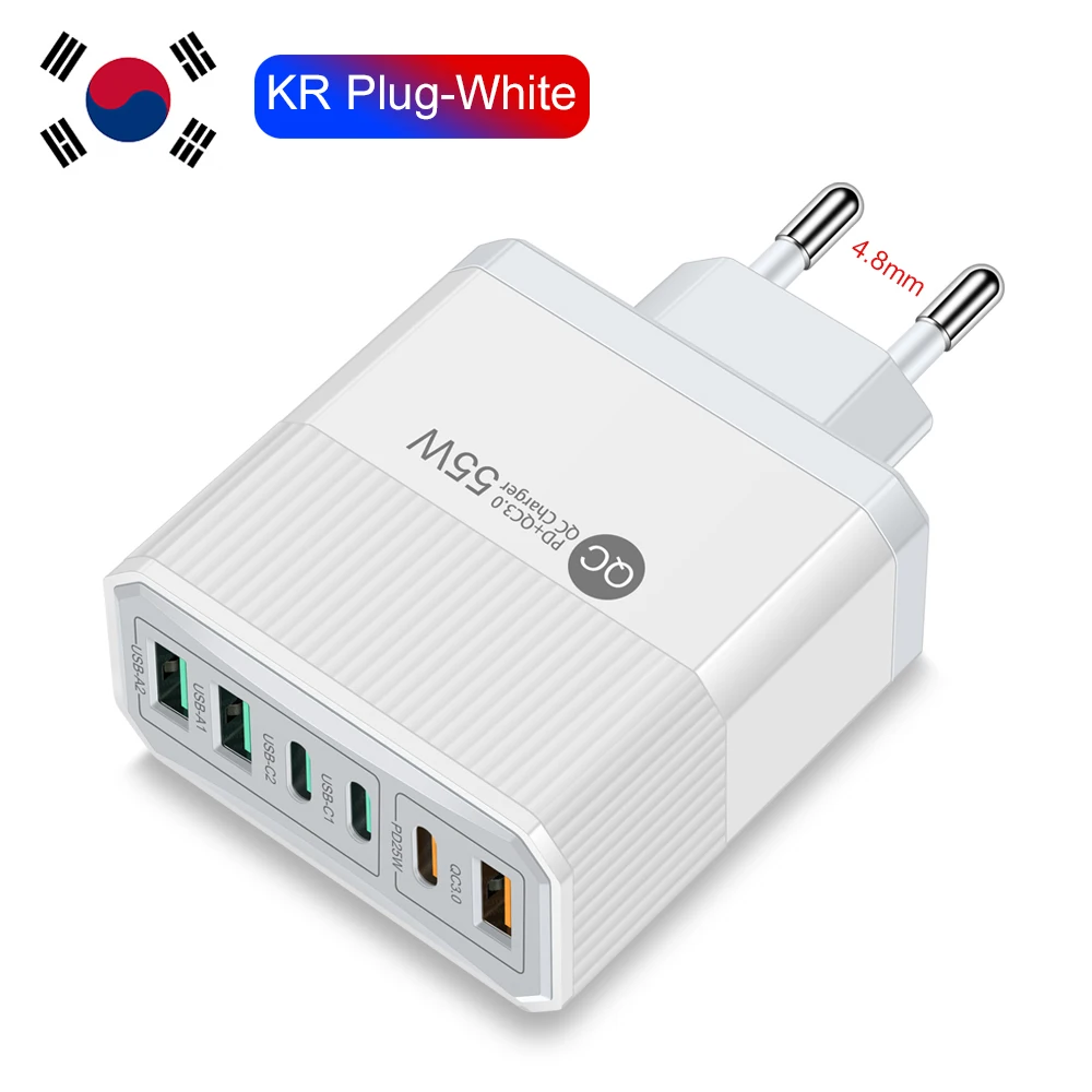 Total 100W USB Charger Fast Charging 6 Ports Quick Charge 3.0 Travel Charger For iPhone Samsung Huawei Xiaomi  Phone Charger