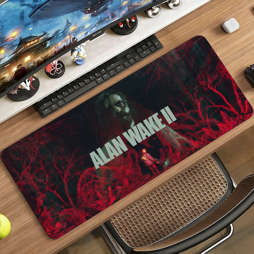 Game Alan Wake 2 Mouse Pad  Non-slip Locking Edge DeskMat PC Laptop Accessories Rubber Office Keyboard Game carpet 350x900x3mm