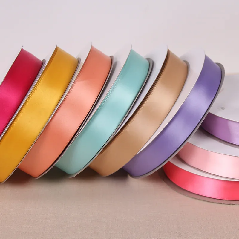 100yards/roll Satin Ribbon 6/10/15/20/25/40mm Ribbons Crafts Supplies Sewing Accessories for Wedding Handmade Bows Gift Wrapping