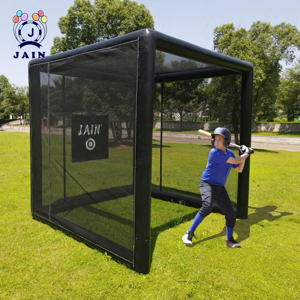 

10FT PVC Inflatable Baseball Net Softball Football Practice Batting 5~12 Years Hitting Cage For Indoor&Outdoor Activities
