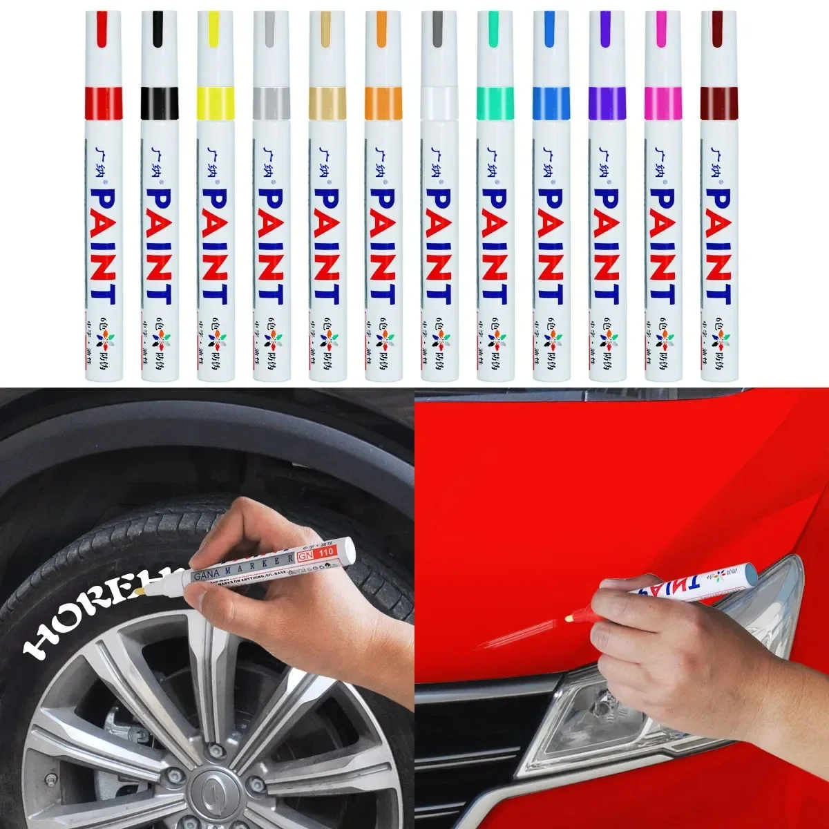 Paint Cleaner Car Wheel Tire Oily Painting Pen Auto Rubber Tyre Polishes Metal Permanent Marker Graffiti Touch Scratch Wet Wax image 2