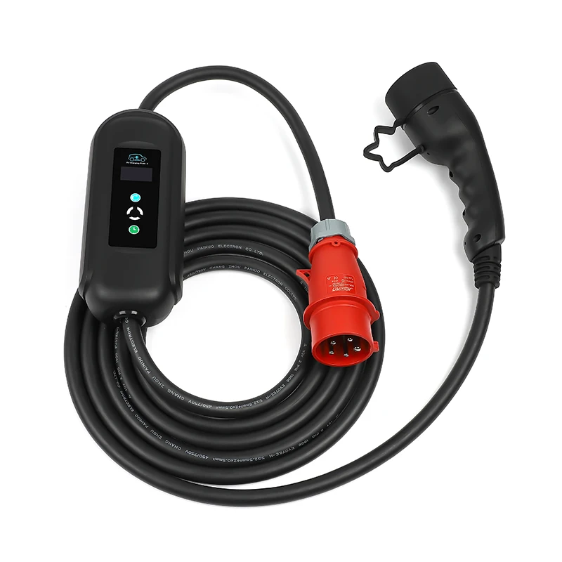 11kw Mennekes Type 2 220V Car Charger Mobile 8A- 16A 3 Phase Fast Charging Service Equipment Bolt ev