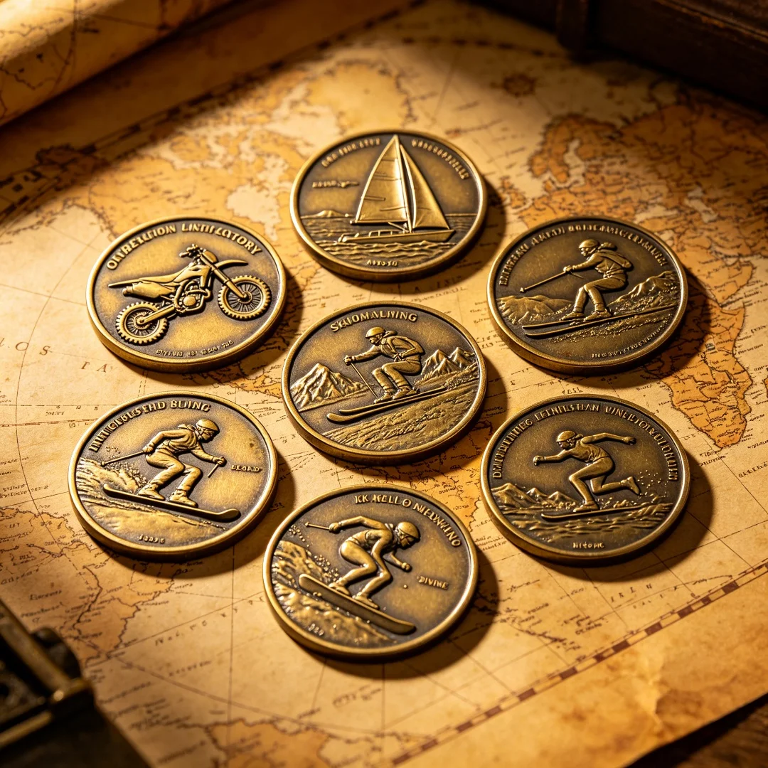 Gold Silver Challenge Coin 3D Embossed Outdoor Sports Commemorative Coin Custom Logo Souvenir Coin Free Design No MOQ