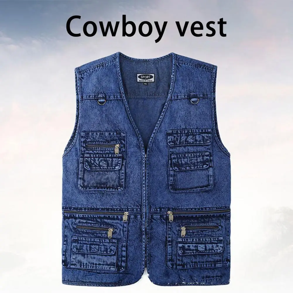 Chaleco sin mangas con múltiples bolsillos para hombre, ropa de calle de Color sólido, talla grande, cuello en V suelto, prendas de vestir