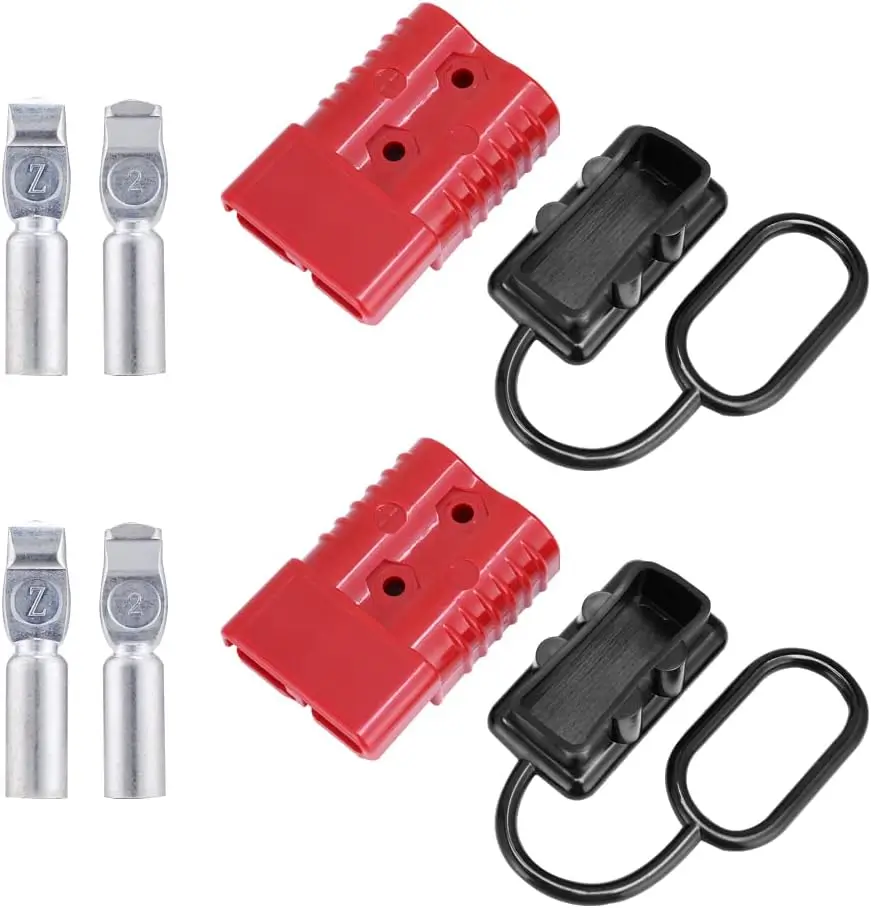 2PCS Anderson Connector Plug with Rubber Dustproof Cap 50A/120A/175A/350A Winch Electrical Power Cables Charging Plug