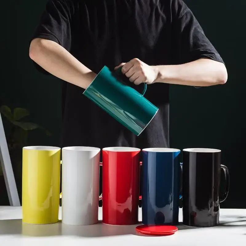 

Керамическая кофейная кружка большой емкости 1200 мл с ручкой, очень большая чашка для чая и воды Jumbo для офиса и дома, стеклянная пивная кружка