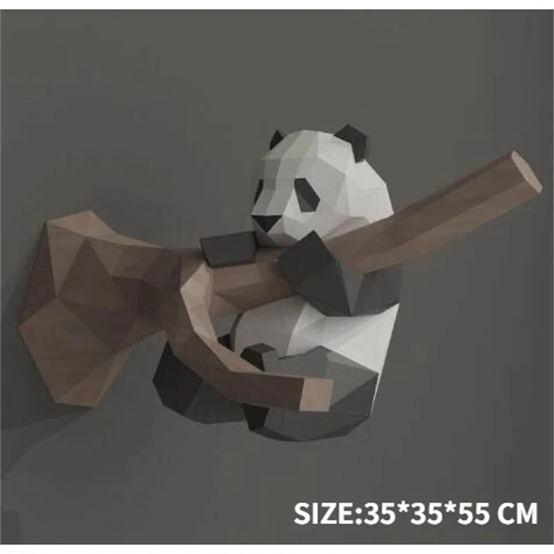 Panda Paper Model Home Decor Wall Decorations Desk Table Ornament Papercraft 3D DIY Hand Made Puzzles Toys Low Poly Sculpture