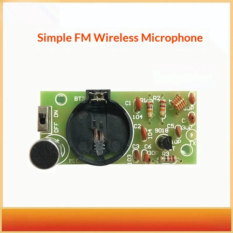Simple FM Wireless Microphone Transmitter DIY Kit, Electronic Welding Practice Assembly Parts