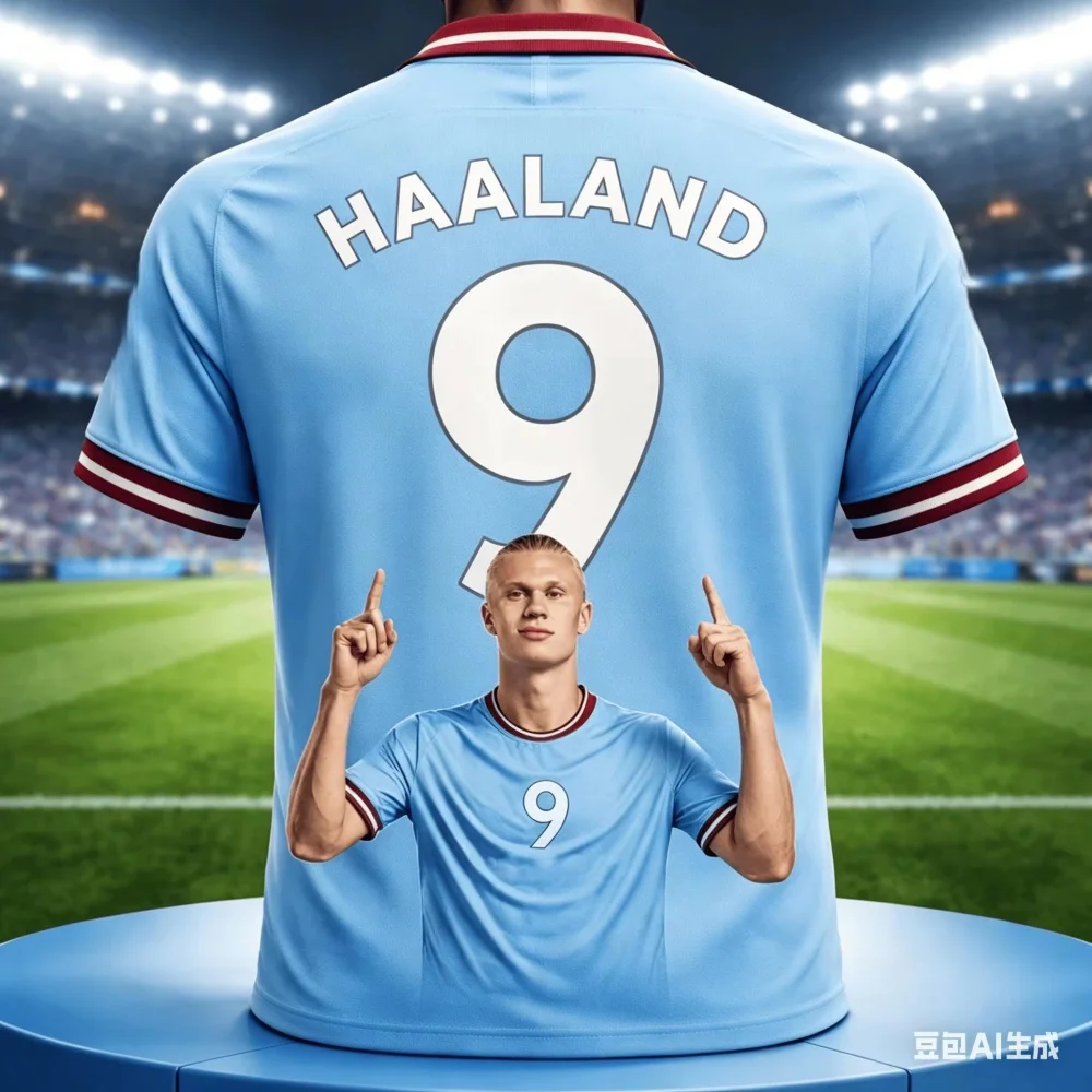 Sommer-Fan-Exklusiv: Haaland Nr. 9 3D-gedruckte Trikots für Erwachsene und Kinder, sportliches, lässiges, atmungsaktives Kurzarm-T-Shirt – Detail 10
