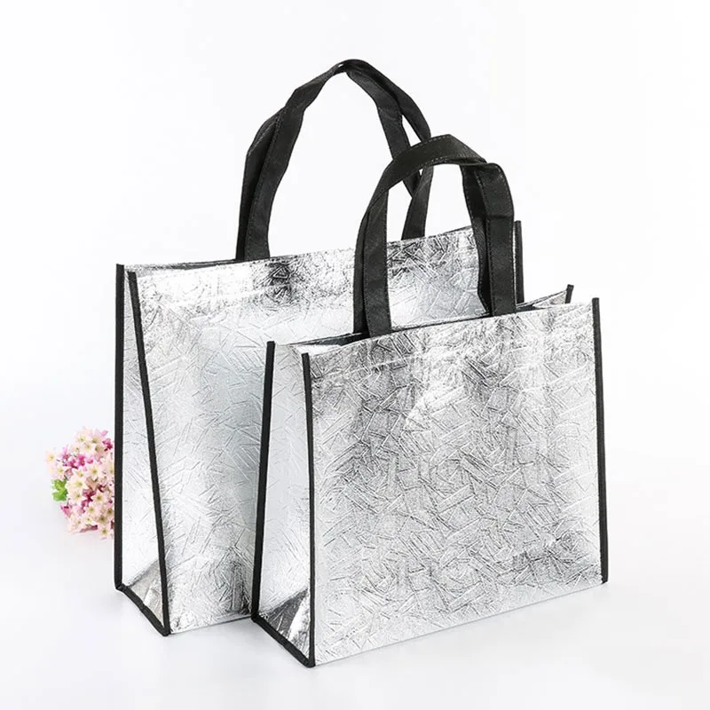 Mulheres Reutilizáveis Saco De Compras Grande Capacidade Canvas Sacos De Armazenamento De Viagem Laser Glitter Feminino Bolsa Mercearia Canvas Tote