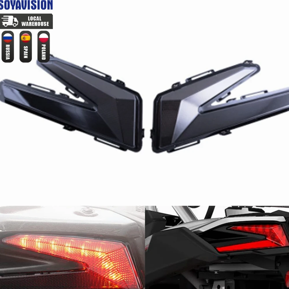 UTV Smoke LED Taillight Rear Tail Lights For Can Am Maverick X3 900 MAX Turbo R XDS Rear Brake Tail Lamp Accessories 2017-2021