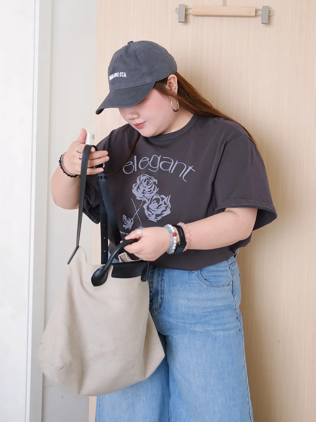 

Zooobaby0528 Korean Sle Simple Elegance Printed ort Sve Hoodie T-irt Women Loose Slimming Top Cotton Polyester Blend