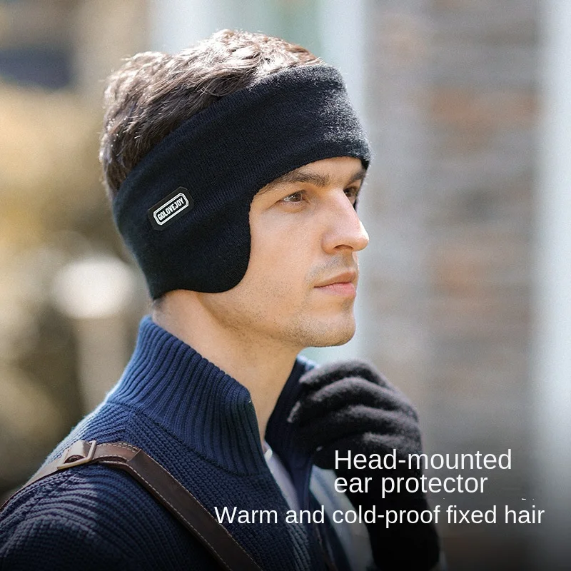 Russian Hat Autumn Winter Ear Covers Men Women Cycling Padded Ear Warm Foldable Windproof Knitted Double  Muff Run Cap Pillbox