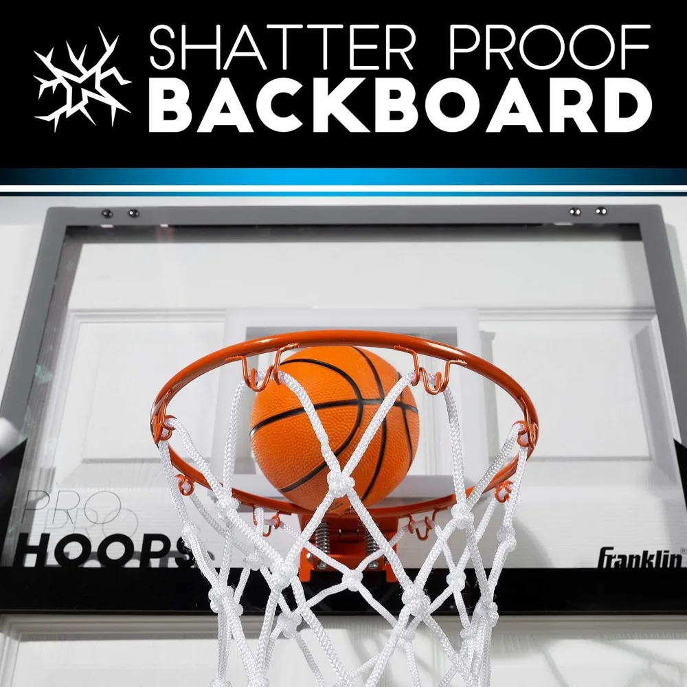 Mini Basketball Hoop Set - Over Door Indoor Hoop with Shatterproof Backboard & Spring Rim for Kids Adults Office Bedroom