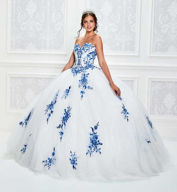 White Blue Charro Quinceanera Dresses Ball Gown Sweetheart Tulle Appliques  Puffy Mexican Sweet 16 Dresses 15 Anos - AliExpress