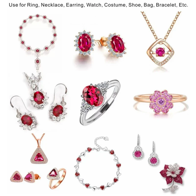 Top Ruby Glow Under UV light Test Mohs Hardness Gem Oval Faceted Cut Wholesale for Jewelry Making/Collection Precious Stone