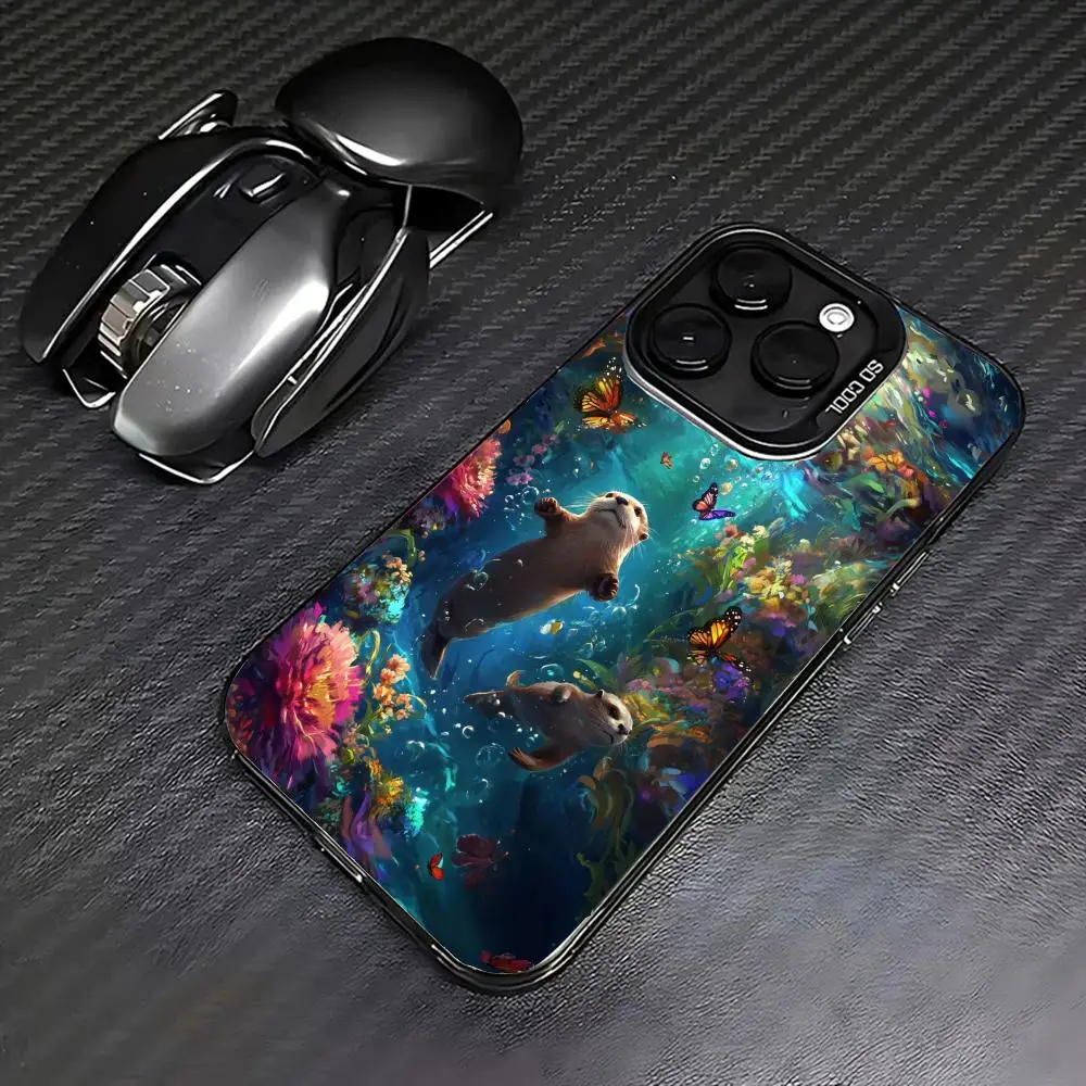 Casing ponsel motif air yang santai, cocok untuk iPhone 17 16 15 14 13 12 11 Pro/Max/Plus, anti jatuh dan tahan benturan.