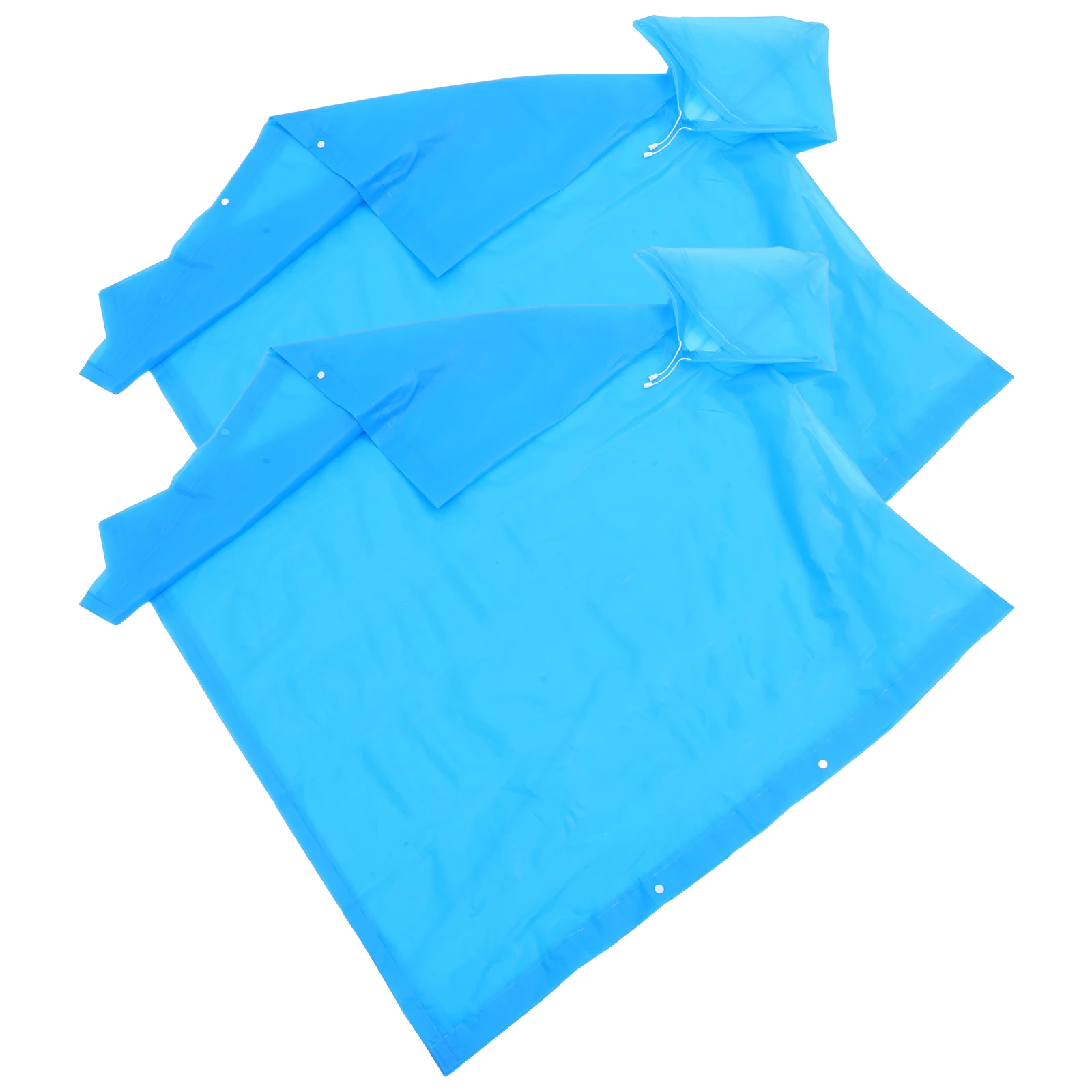 

2 pcs White Poncho Adult Reusable Rain Poncho Hooded Raincoat Lightweight Portable Reusable for Outdoor Activities