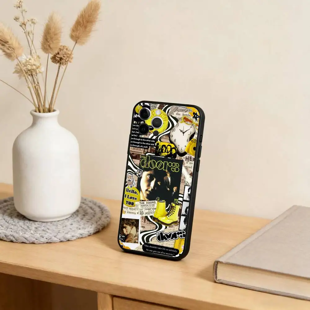 حافظة هاتف The-Doors-J-Jim-Morrison لهاتف iPhone 17,16,15,14,13,12,11 Plus,Pro Max,XS,غطاء أسود من السيليكون الناعم