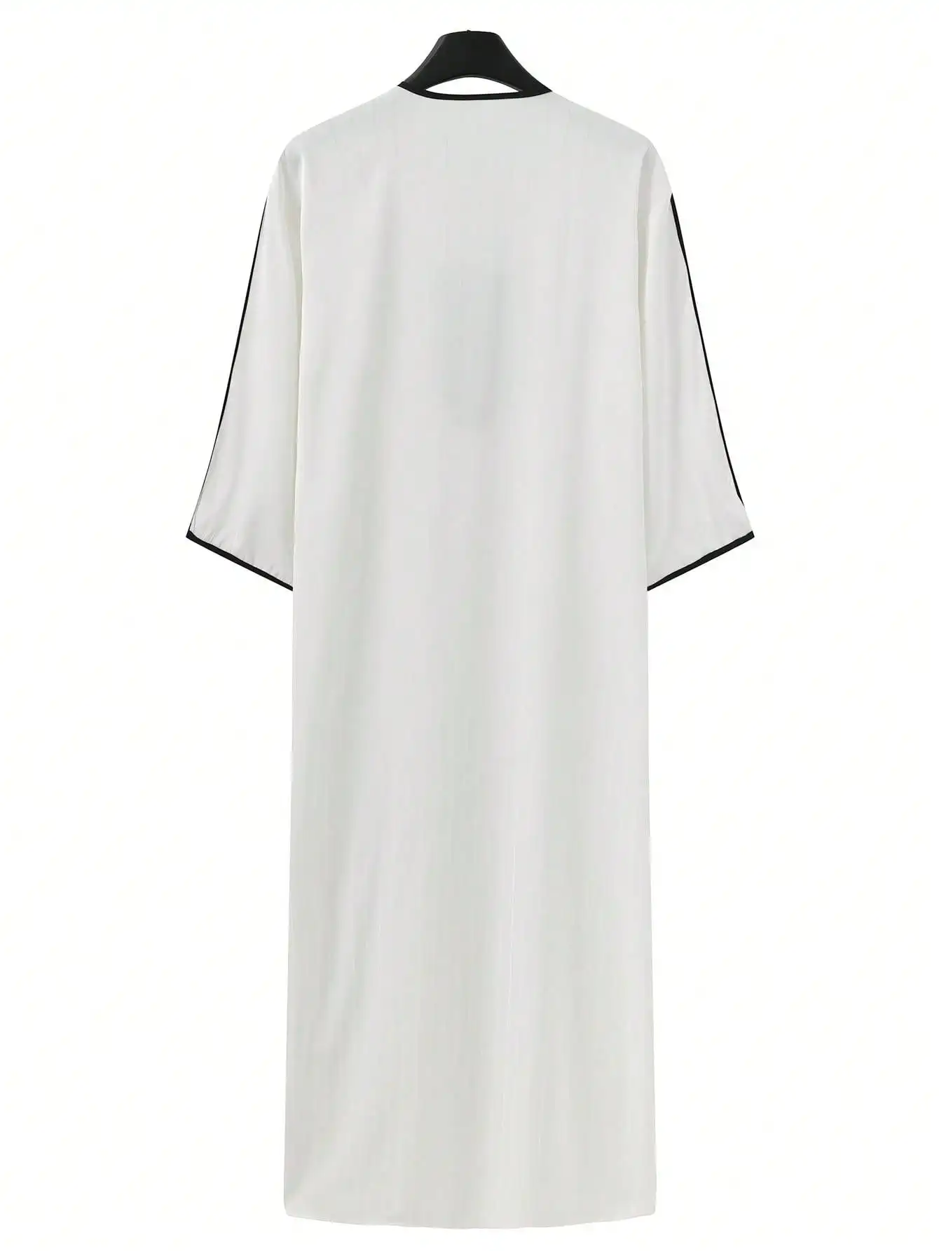 رداء طويل تقليدي للرجال المسلمات باللون الأبيض الراقية على الطراز المغربي الرائع المطرز للرجال رداء طويل رداء صلاة غير رسمي #3