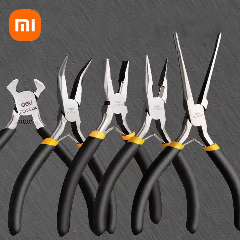 Xiaomi Deli Multifunctional Mini Pliers 1Pcs 4/5/6 Inch Alloy Steel Electrician Portable Hand Tools Set Professional Wire Cutter