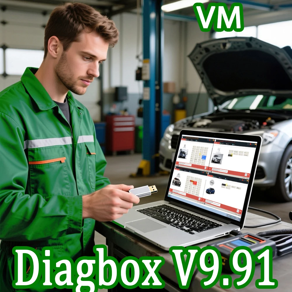 Diagbox V9.91 VM Obd2 scanner PP2000 software Tuning car tool Auto Repair database Program Diagnostic pour voiture diag box 9.91