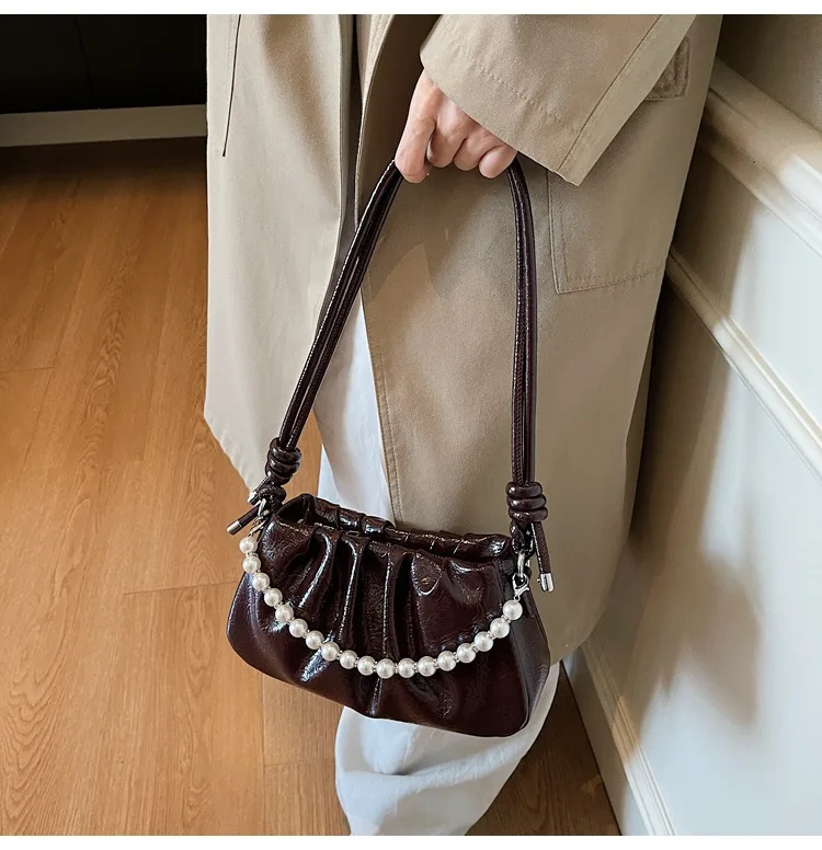 Autumn Winter Wrinkle Effect Crossbody Bag 2025, Women's Soft Leather Shoulder Bag, Chic Underarm Purse for Daily Use​