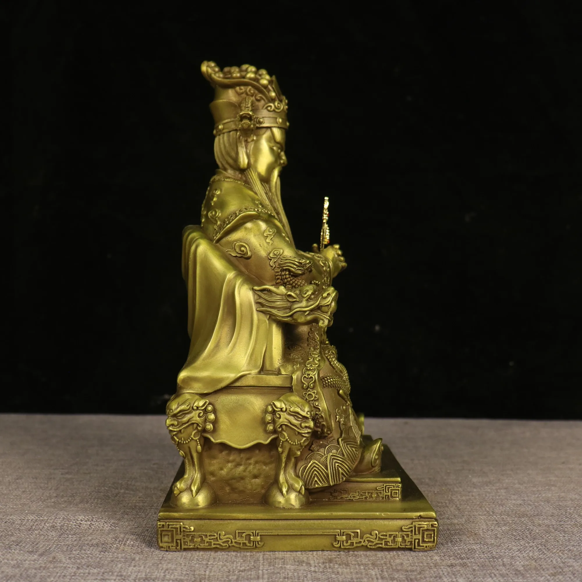 12 "مجموعة معبد التبت القديم النحاس Wuye التنين الملك التنين الورد الخامس التنين الملمس الرئة كرسي قاعة العبادة تاون هاوس