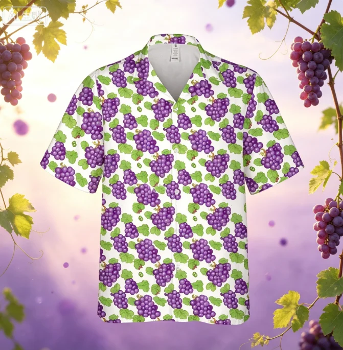 Hawaiian Men's Shirt For Men Fashion 3D Print Fruit Orange Fruit Lapel Short Sleeves Summer Casual Male Clothing Button Shirts