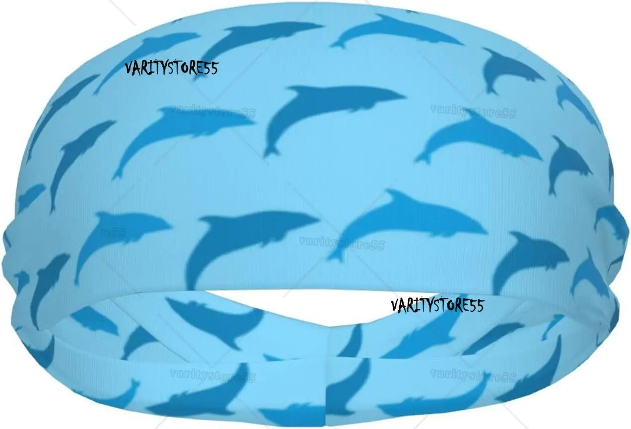 

Dolphin Sweatbands for Women Men Headbands Cute Stretchy Sweatband Head Bands Animals Headband