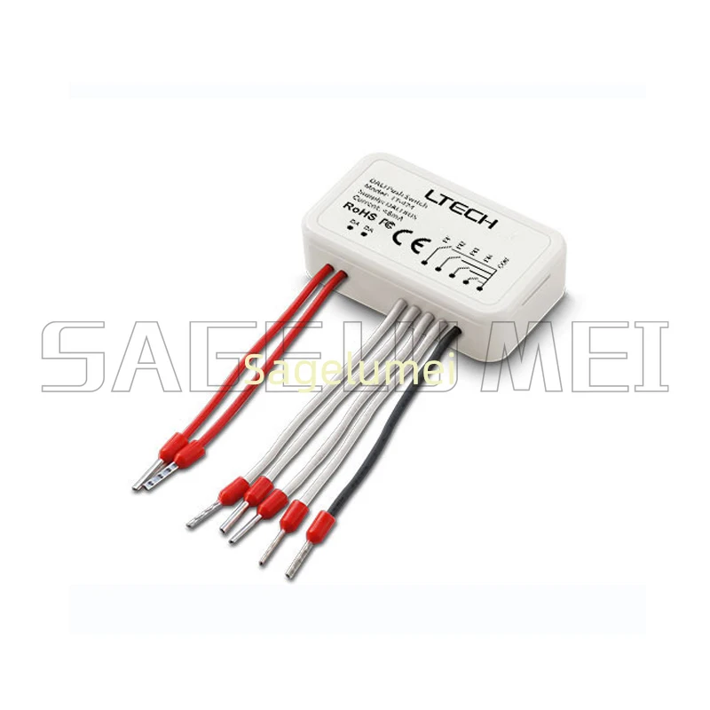 LTECH LT-424 DALI Push Switch  LED Switch For Strip Light 6 in 1 Function Dali bus Control Low Voltage Operation On/Off Switch