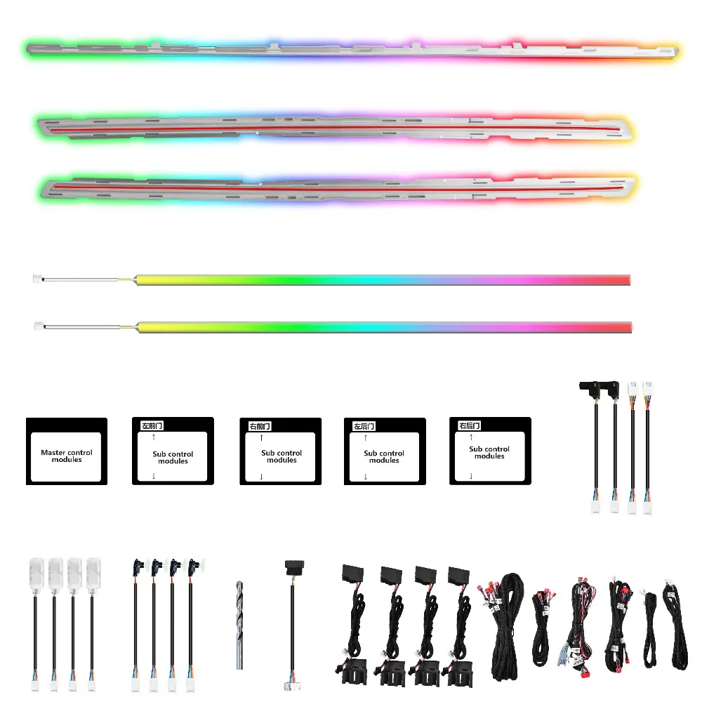 

64 цвета Symphony Rainbow красочное окружающее освещение для VW Golf 7 7,5 2014-2020, светодиодные аксессуары для внутреннего освещения, обновление