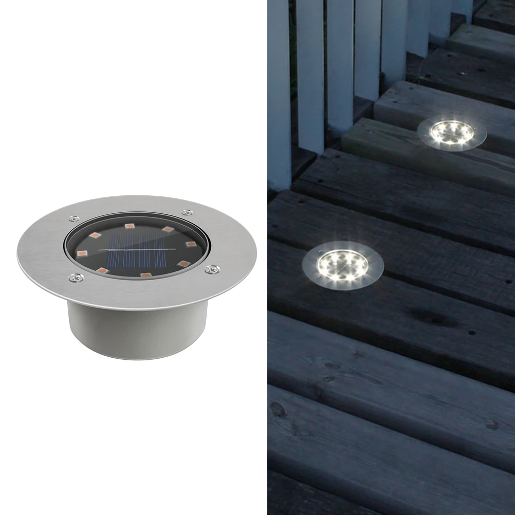 Lâmpada solar enterrada led luz do gramado ao ar livre caminho luz à prova dwaterproof água quintal jardim carregamento solar baixa manutenção fácil