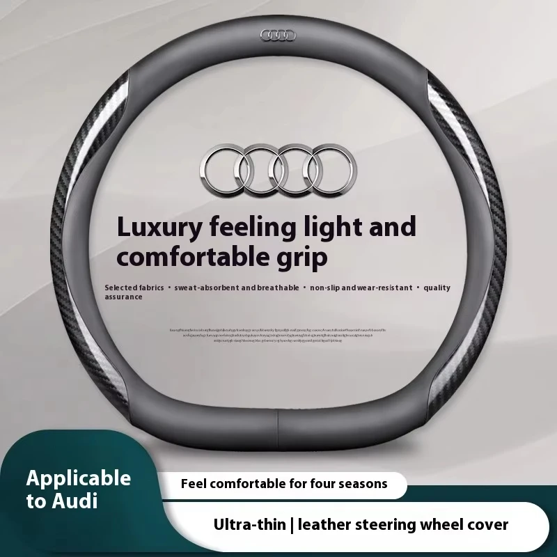 

Car Carbon Fiber Leather Non-slip Ventilate Steering Wheel Cover For Audi TT A3 A4 A5 A6 A7 A8 S3 S4 S5 RS3 RS4 RS5 Q3 Q5 Q7 Q8