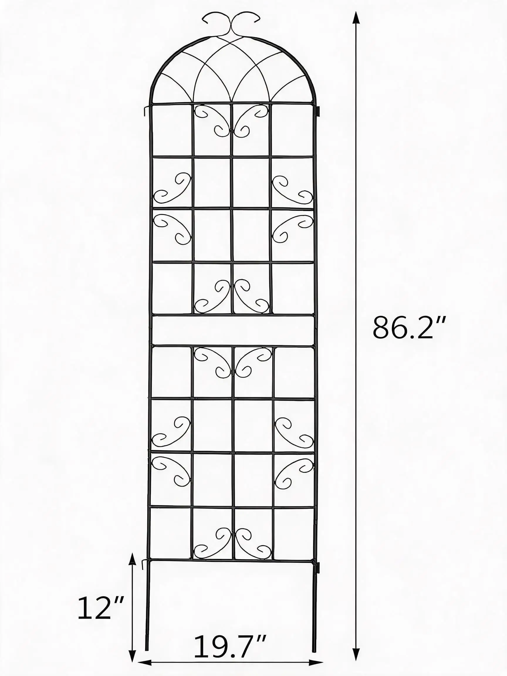 5 X 7 FT Trellis for Climbing Plants, Metal Garden Fence with Sturdy Grid Design, Heavy-Duty Outdoor Plant Support for Roses, Vines, Ivy, Cucumbers, Beans, Patio, Yard, Backyard, Garden Decor