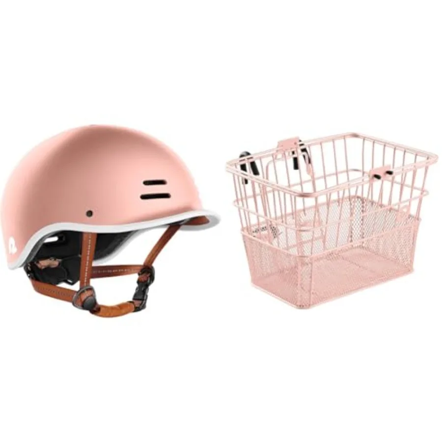 

Remi Adult Bike Helmet and Apollo Detachable Front Bike Basket Bundle - Protective Bicycle Helmet with 11 Vents and Steel Half-