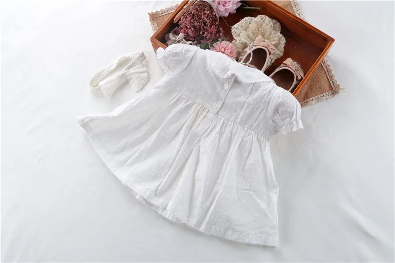 3Pcs Summer Baby Girl Smocked Floral Dress Sets With Shorts Headband Infant Toddler Embroidery Boutique Spanish Princess Dress