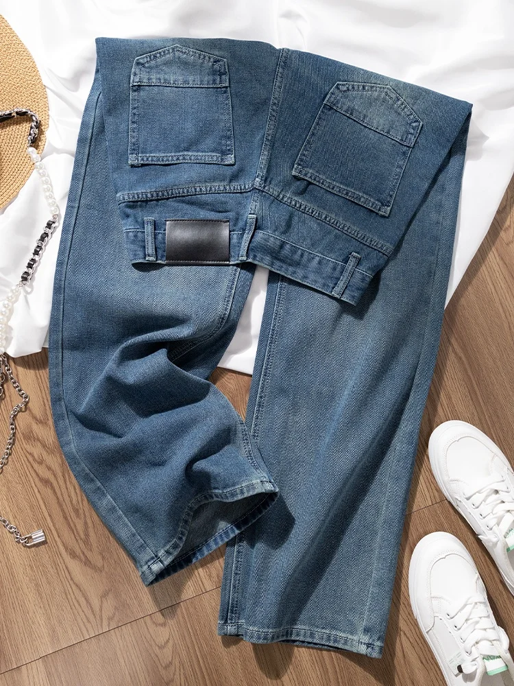 

High Waist Straight Leg Jeans Women's Loose Fit Dra Slimming Wide Leg Pants Casual Cotton Blend No Stretch Autumn New