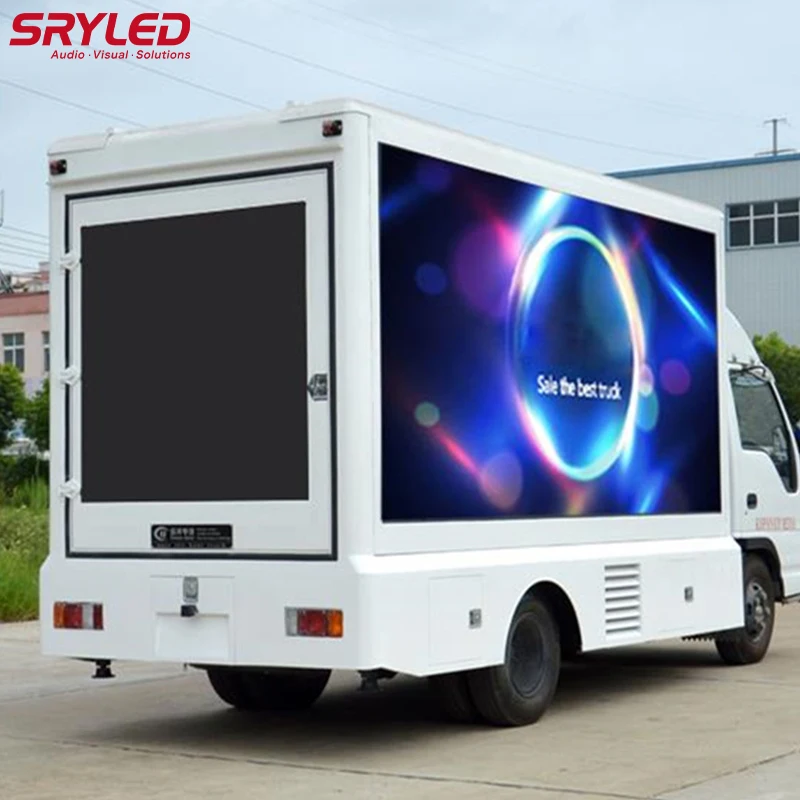 SRYLED Outdoor Led Truck Display Screen 4G/USB/WIFE Full Color HD Big Mobile Advertising P10 LED Panel