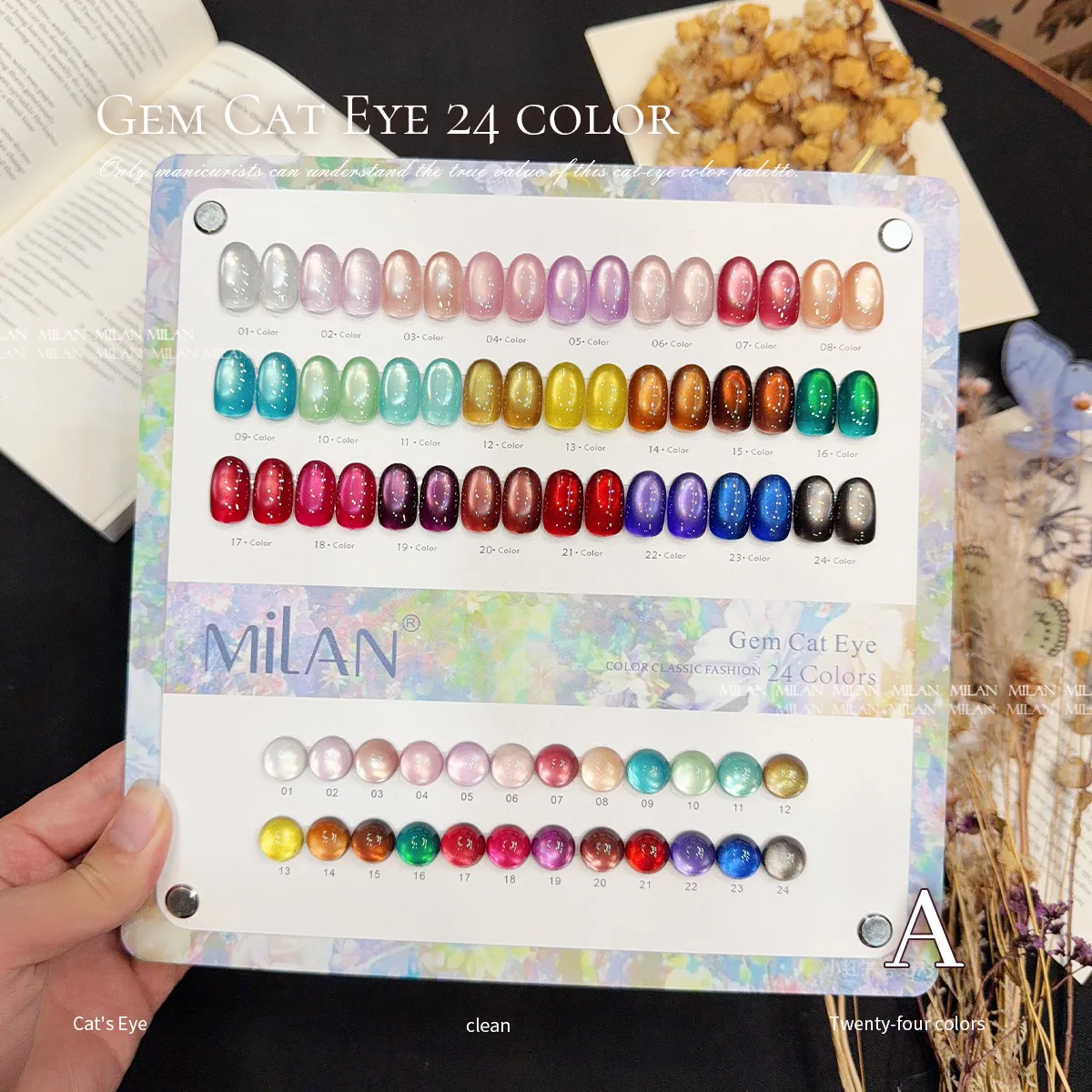 Lemcco 24pcs Cat Eye Gel Polish Set With Color Card Magnetic Gel Nail Set Luxury Soak Off UV LED Nail Vernis Semi Permanent 15ml