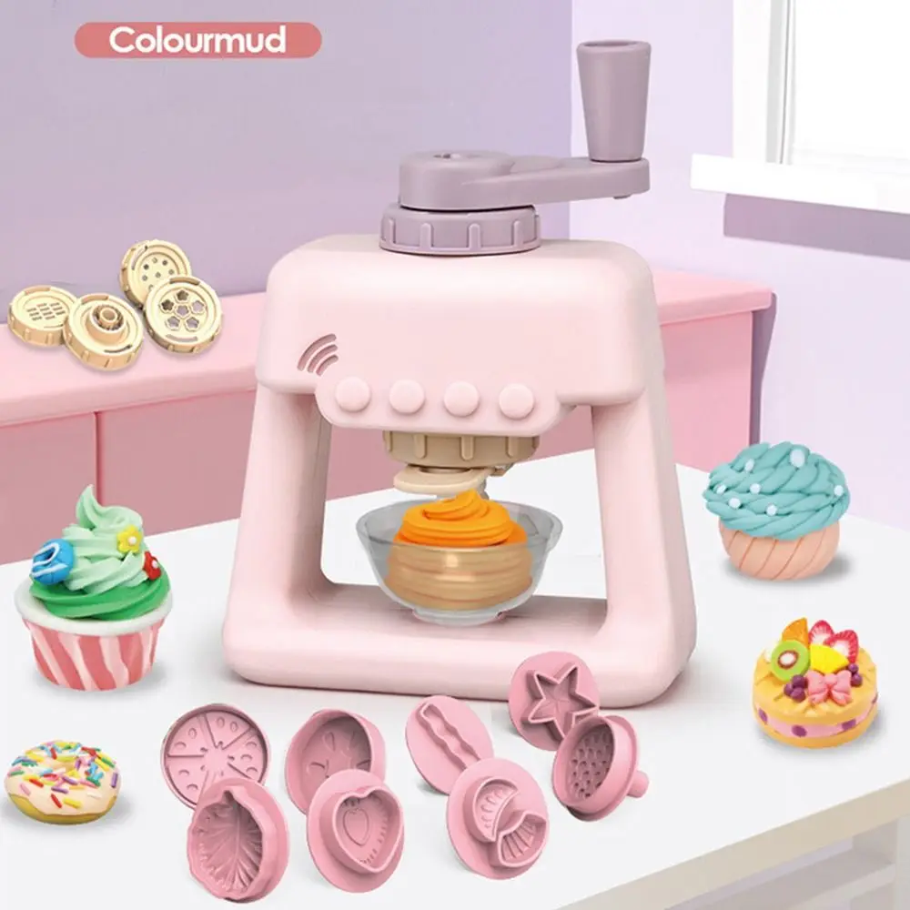 Moldes de argila multicoloridos, conjunto de brinquedos de plástico, acessórios diy, simulação de brinquedos de cozinha, máquina de hambúrguer, macarrão