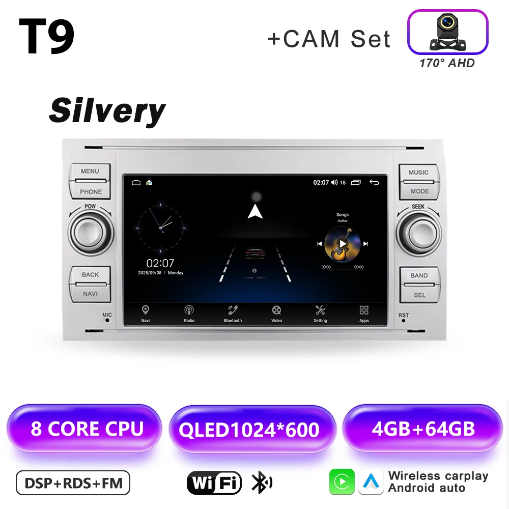 Android autoradio AUTO Carplay voor FORD C-Max Connect Fiesta Fusion Galaxy Kuga Mondeo S-Max Transit Focus GPS multimediaspeler