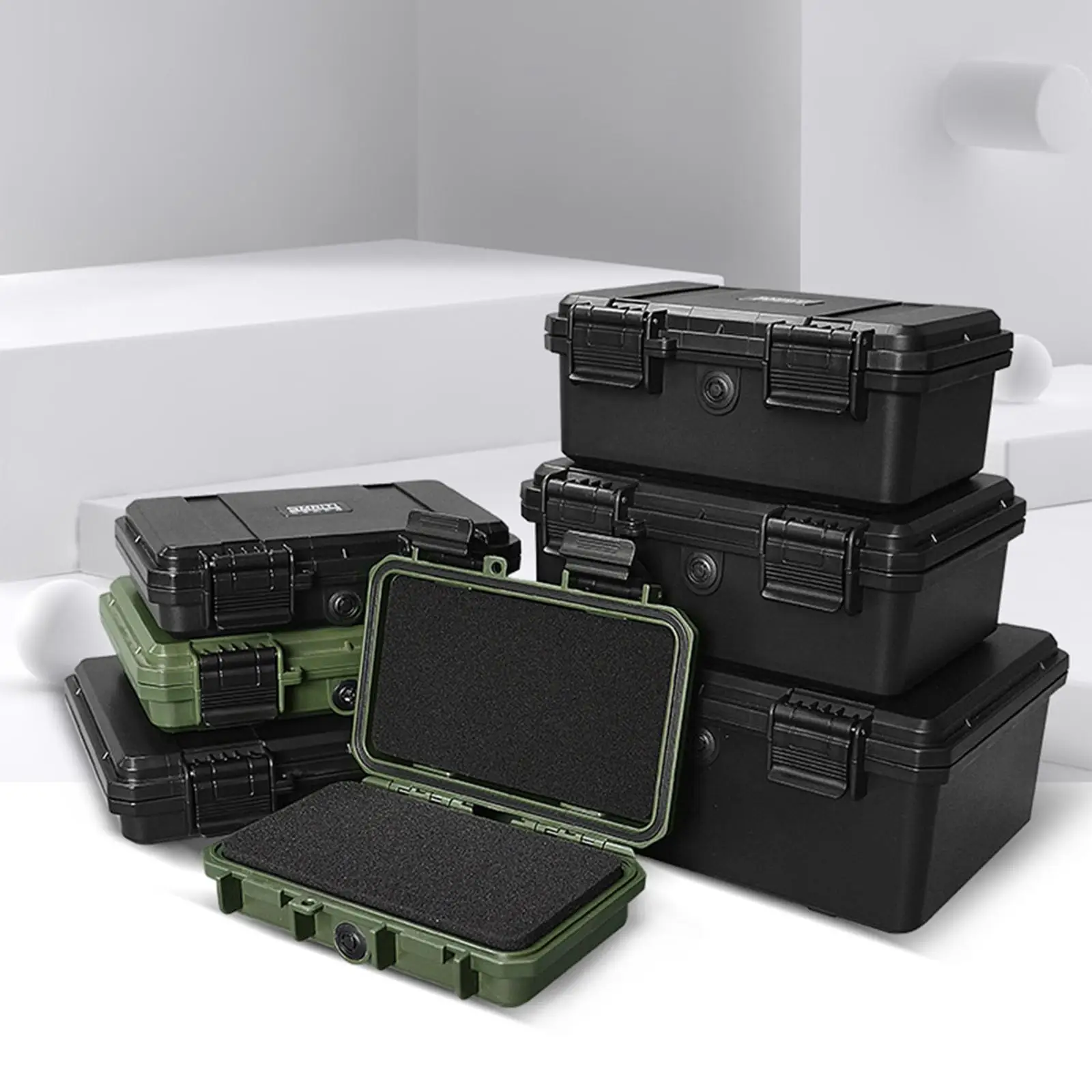 Instrument Tools Box Waterproof Anti Shock Large Capacity Universal with Sponge Insert for DIY Garage Home Electrician Screw