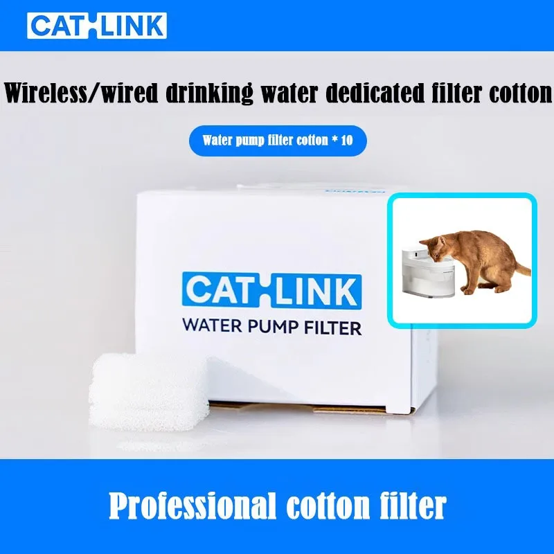 CATLINK Water Fountain Cat Specialized Filter Cotton 1 Box/10 Pcs Water Dispenser Accessories One Can Be Used for Seven Days