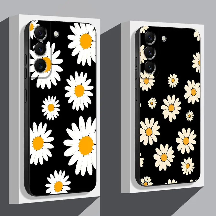 حافظة لهاتف سامسونج جالاكسي A32 A26 A72 A36 A22 A52 A51 A73 A25 A71 A41 A35 A23 A53 A24 A55 غطاء هاتف ناعم أسود جميل ديزي #6