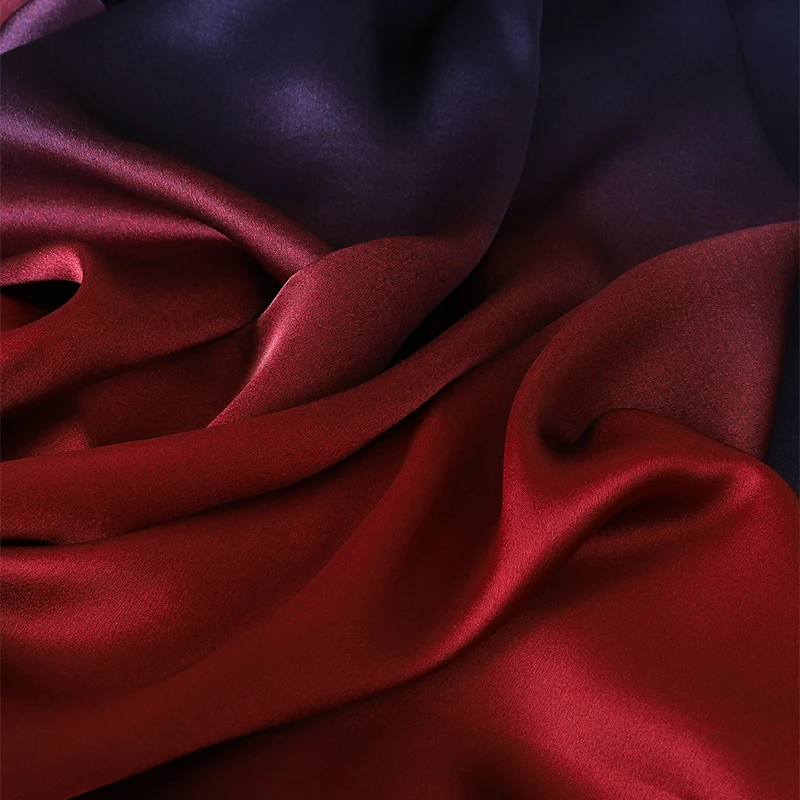 Luxus Farbverlauf Seiden schal Frauen Marke solide Femme Schals Wraps Bandana Kopf Foulard Mode Dame Hijab Hochzeit Poncho – Detail 20