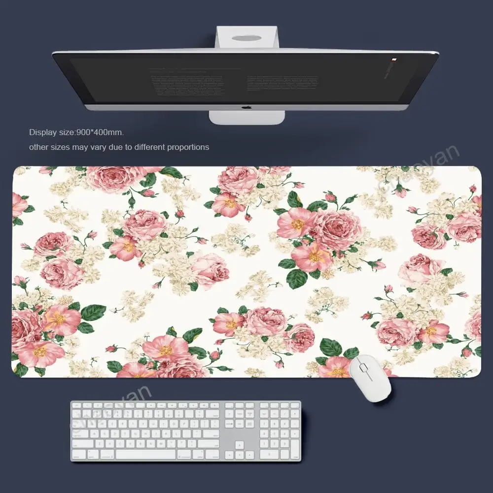 

Cool flowers Mouse Pad Gamer Office Accessories Pc Cabinet Games Desk Mat Computer Desks Keyboard Gaming Mats long desk mat