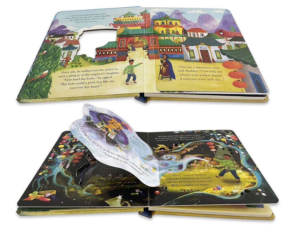 Usborne Peep Inside Fairy Tale علاء الدين مونتيسوري التعليمية الإنجليزية كتاب القصة للأطفال الأطفال ثلاثية الأبعاد رفرف صور الكتب